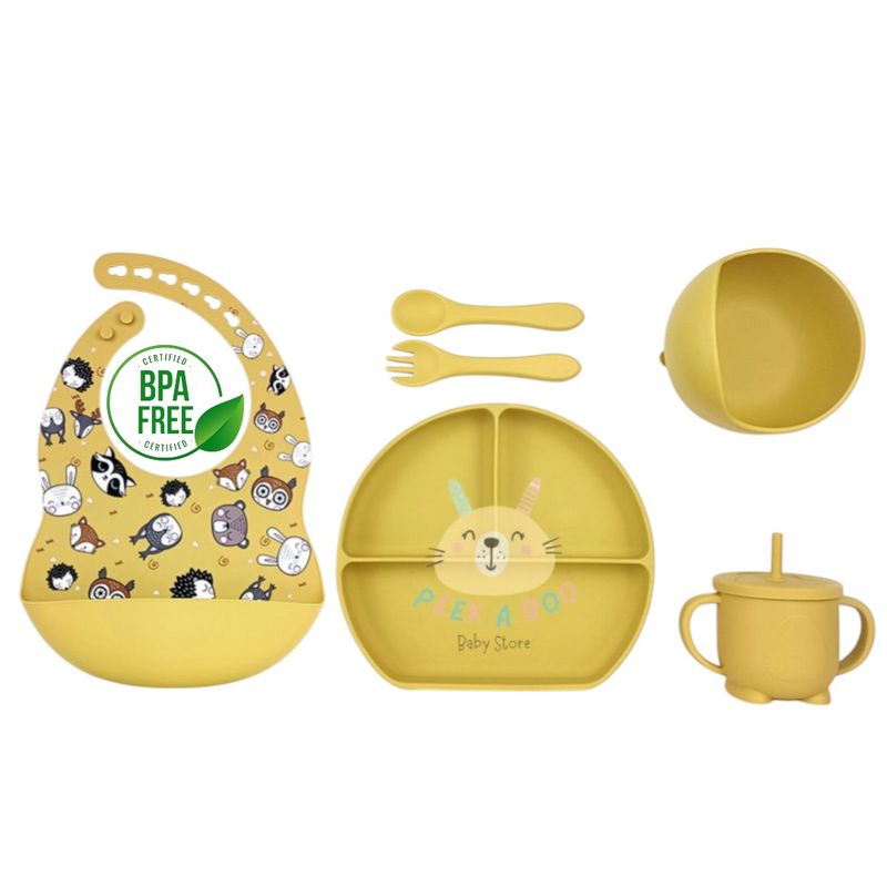 GENERICO - Set De Alimentación Complementaria 6 Piezas Amarillo