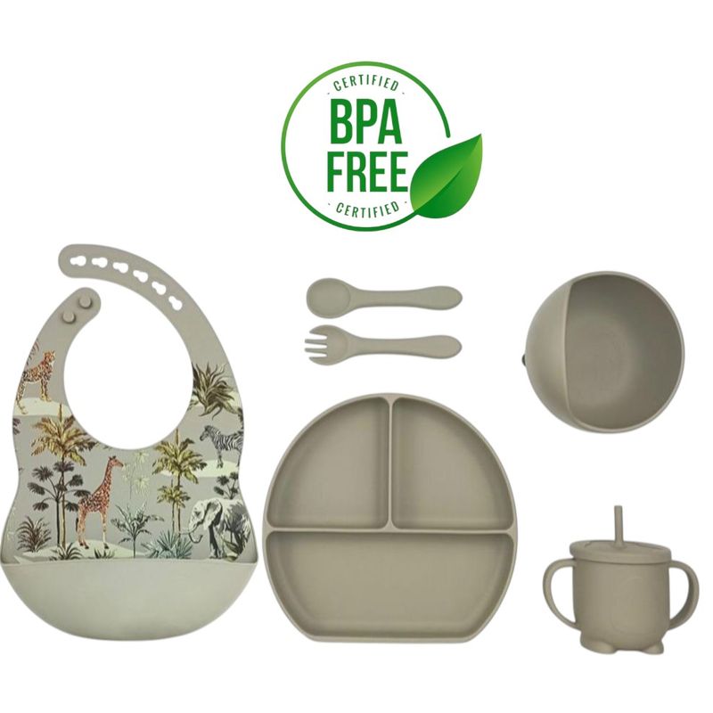 GENERICO - Set De Alimentación Complementaria 6 Piezas Marron