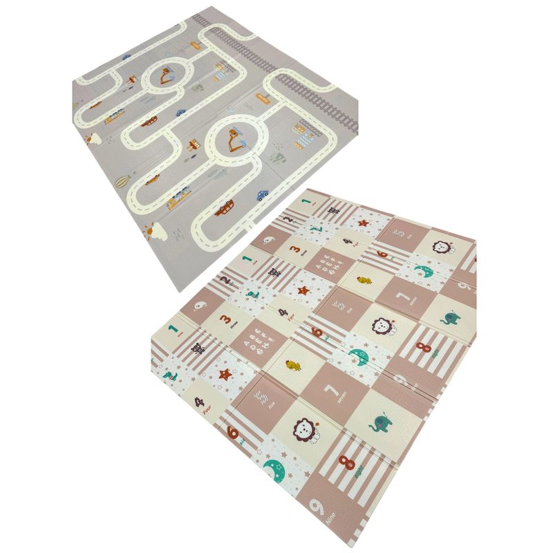 KIDSHOP - Tapete Doble Faz De Gateo Plegable 200x180 Cm Pista y Numero