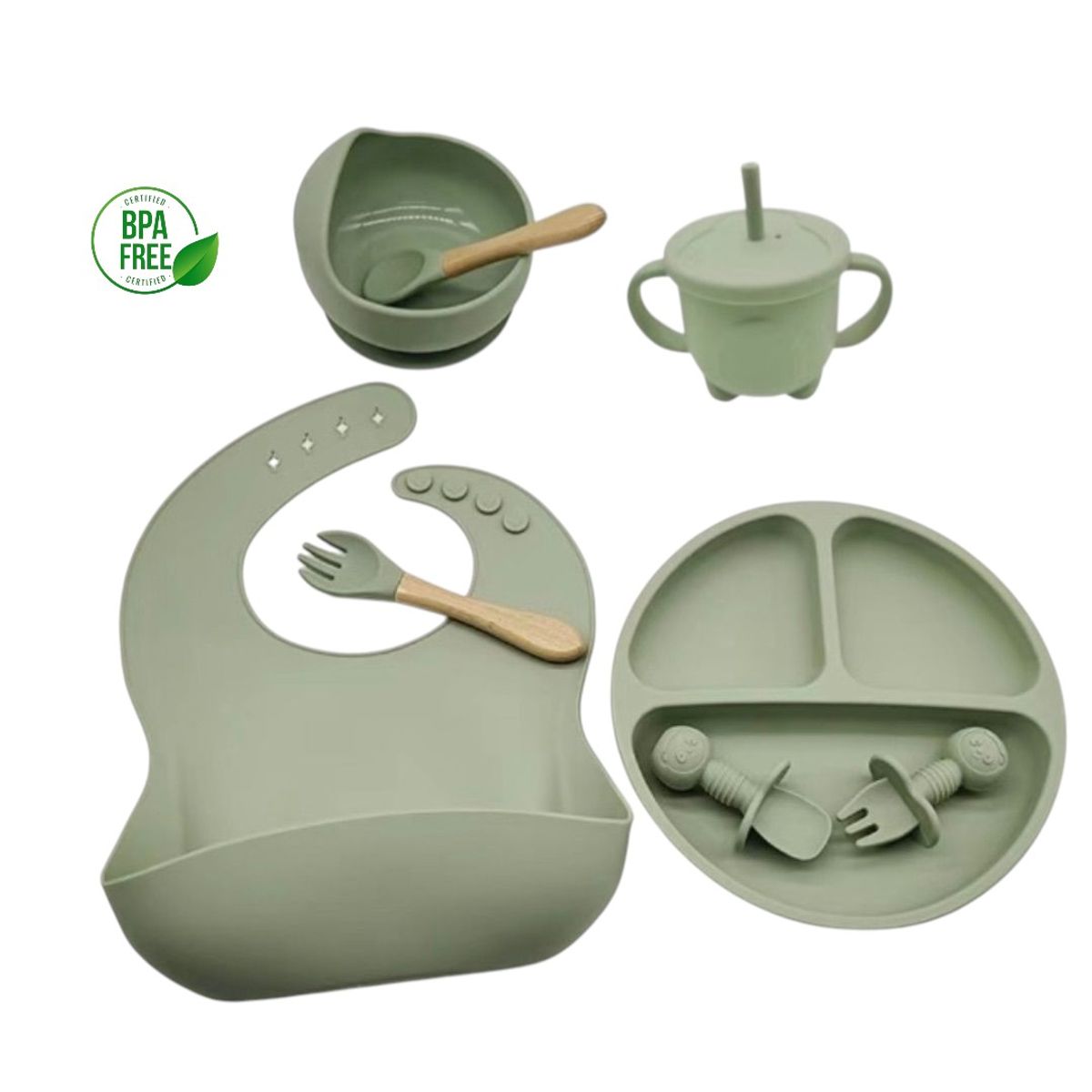 GENERICO - Set De Alimentación Complementaria Con Cubiertos 7 Piezas