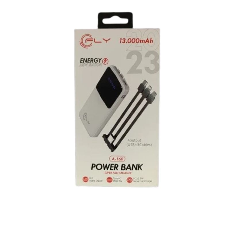 FLY - Power Bank FLY 13.000 Mah Carga Rapida A-160 USB 3 Cables