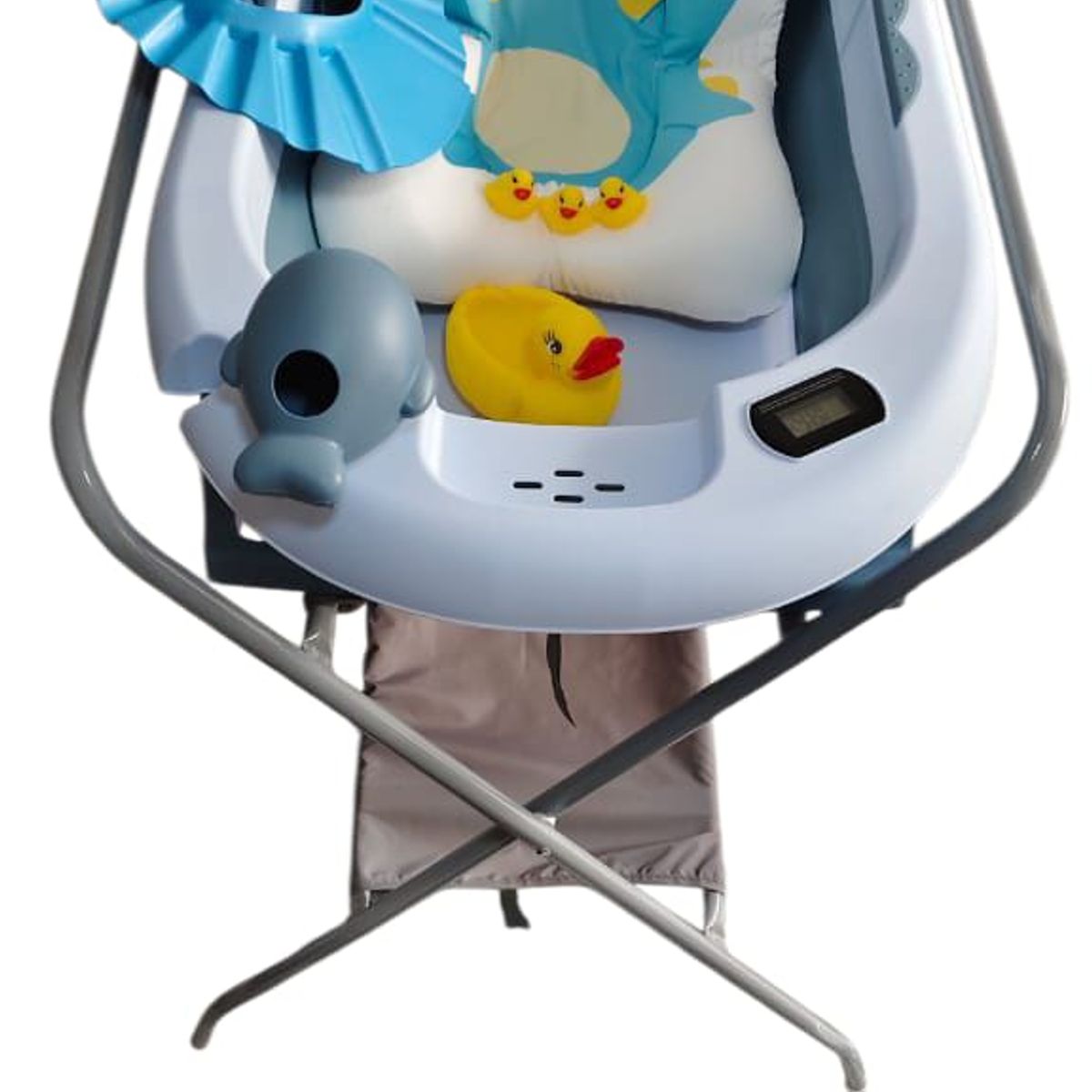 GENERICO - Bañera Plegable De Bebe Soporte Metálico Cojin y Accesorios