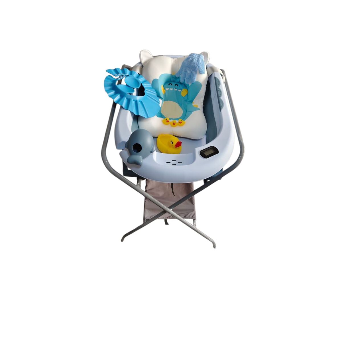 GENERICO - Bañera Plegable De Bebe Soporte Metálico Cojin y Accesorios