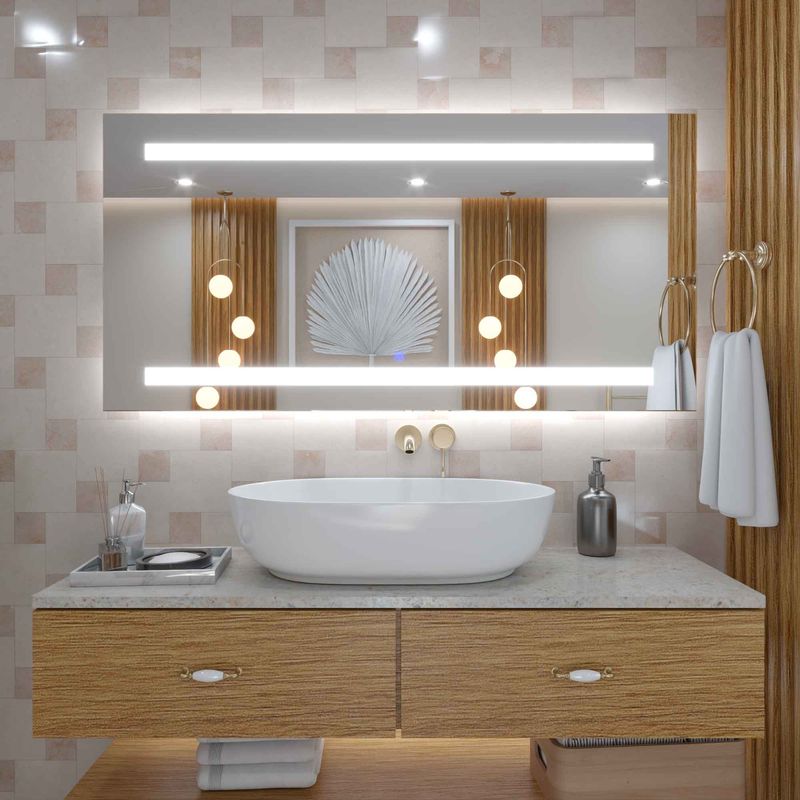 GENERICO - Espejo Decorativo Ara 60x120cm Con Luz Led Profesional Blanca