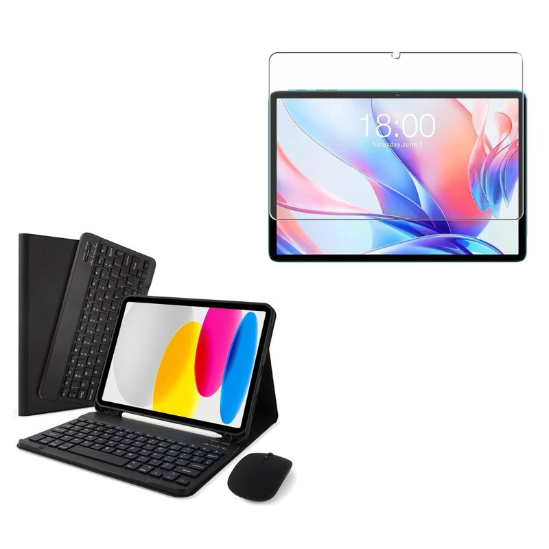 GENERICO - Estuche Con Teclado y Mouse Para Xiaomi Redmi Pad Pro 12.1 + Vidrio
