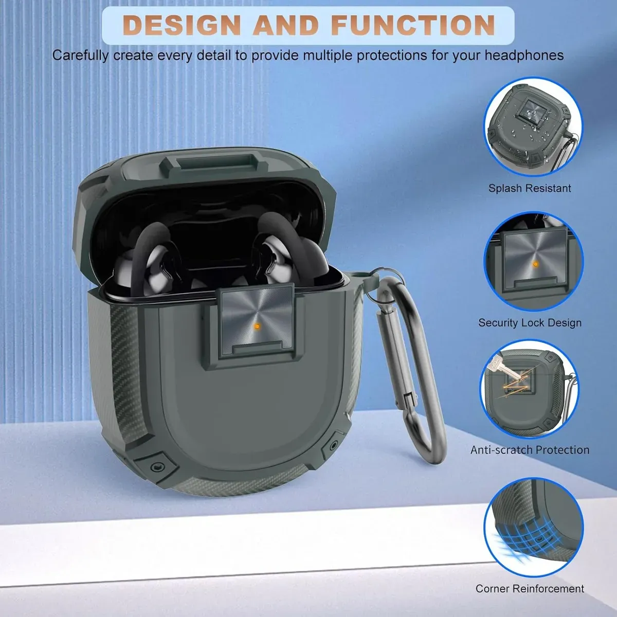 GENERICO - Estuche Funda  para Bose Quietcomfort 2 Plastico Gris