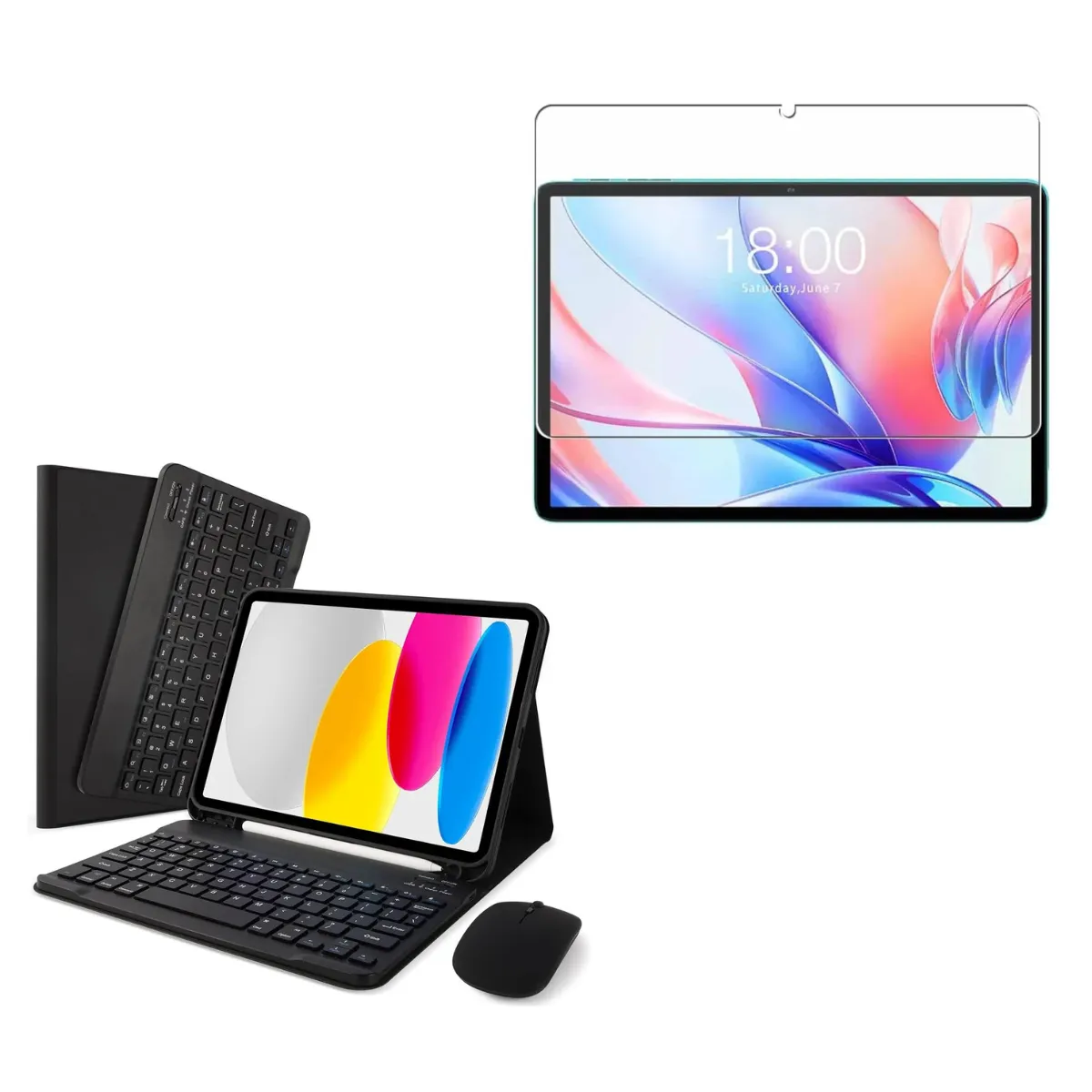 GENERICO - Estuche Con Teclado y Mouse Para Xiaomi Redmi Pad Pro 12.1 + Vidrio