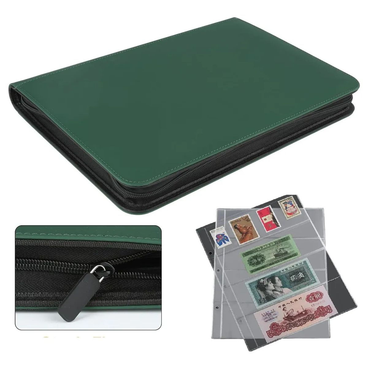 GENERICO - Album Carpeta Para 80 Billetes Y 310 Monedas Verde