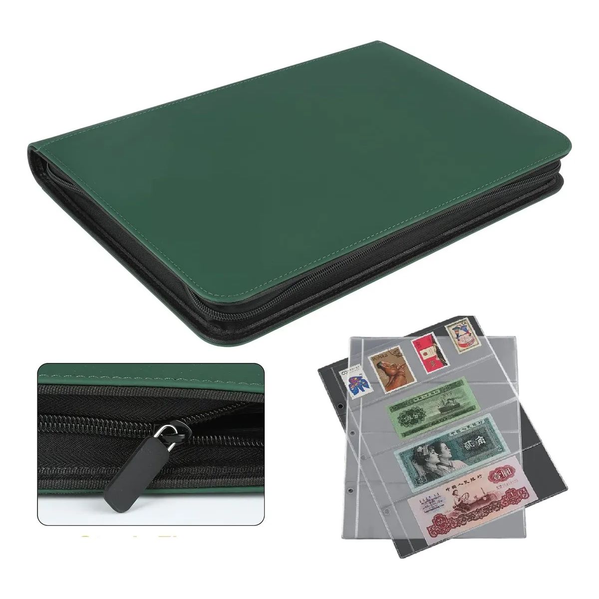 GENERICO - Album Carpeta Para 80 Billetes Y 310 Monedas Verde