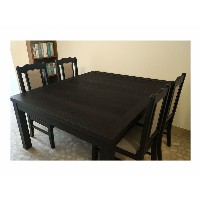 GENERICO - Mesa  para juegos y comedor Roble Antracita 145X112x77