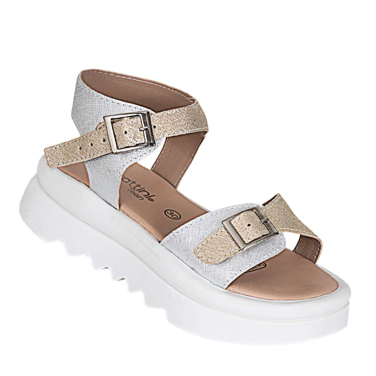 FRATTINI - Sandalia de Niña marca FRATTINI en Color DORADO PLATA   SANDVERNA