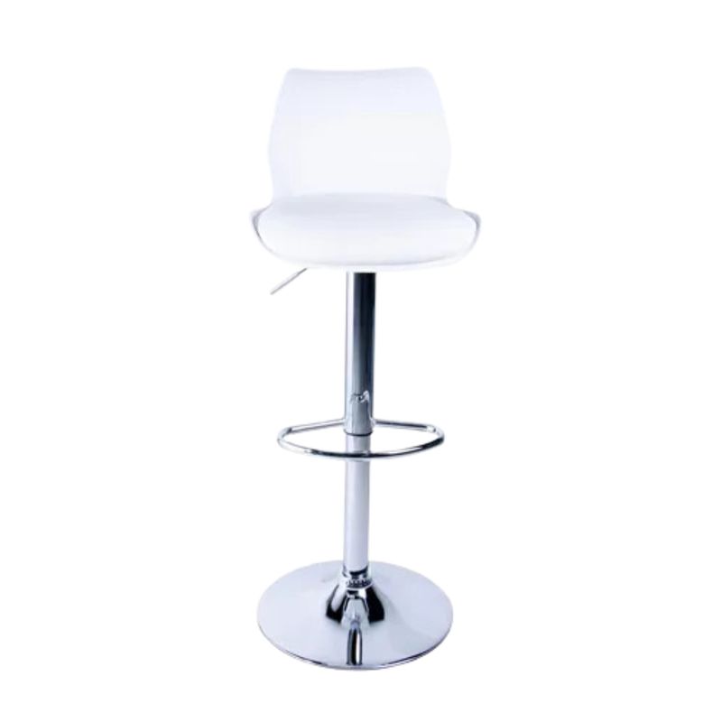 GENERICO - Silla de Bar Blanca Bali Alta base Metalica