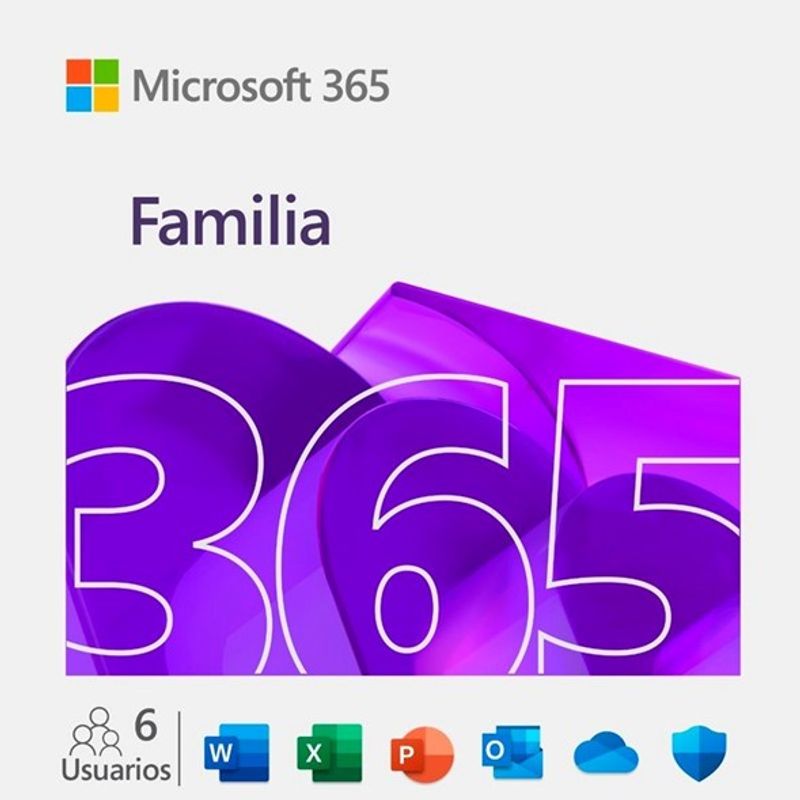 MICROSOFT - Microsoft Office 365 Familia 12 Meses 6 Usuarios 30 Dispositivos PIN