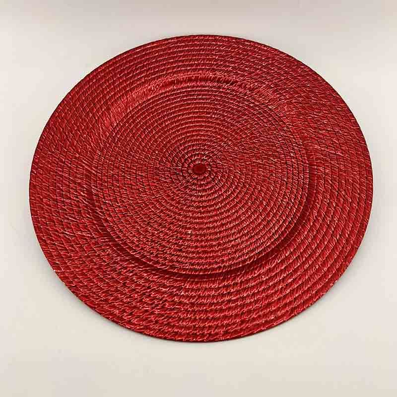 BURICA - PLATO BASE RD 33CM MIMBRE ROJO
