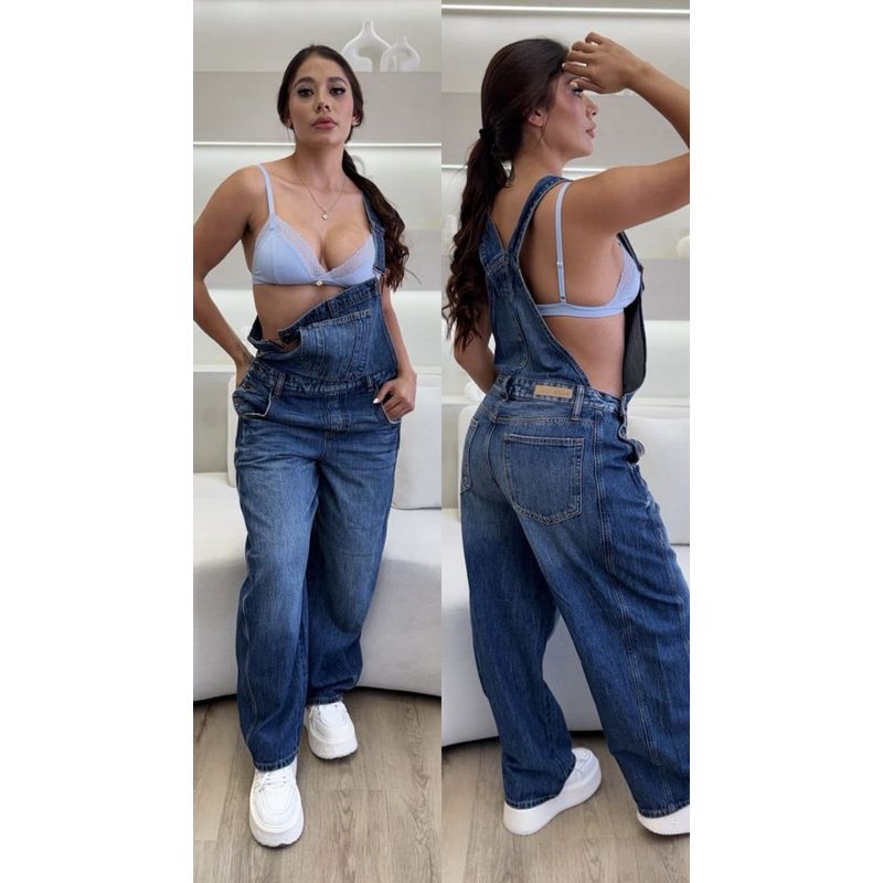 VIA7 - overol bobito americano de jean suelto baggi moda