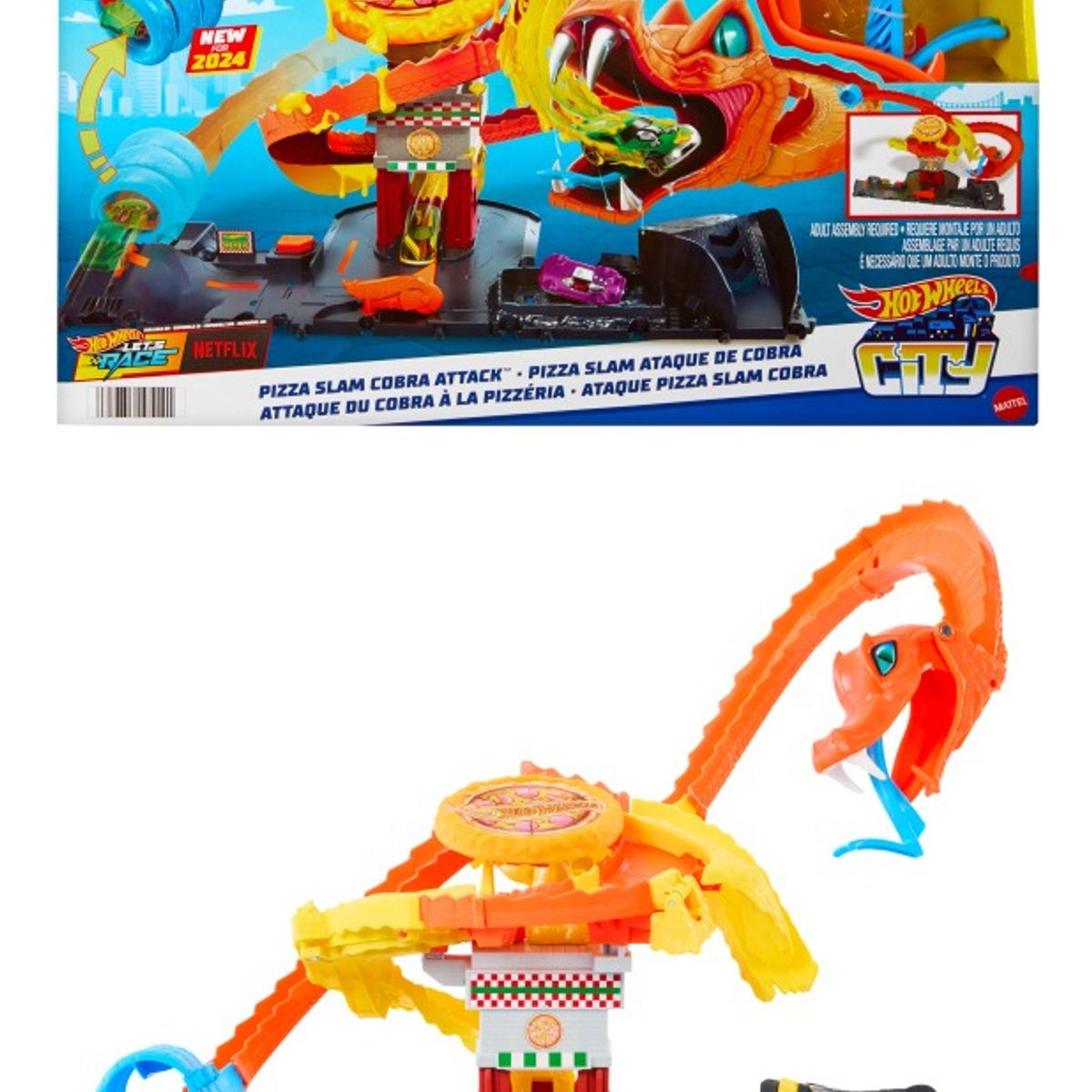 HOT WHEELS - Hot Wheels Pista De Carros Juguete Ataque Cobra Vs Pizzería