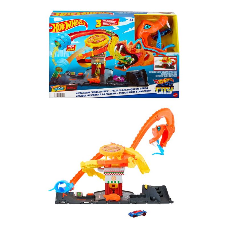 MATTEL - Hot Wheels Pista De Carros Juguete Ataque Cobra Vs Pizzería