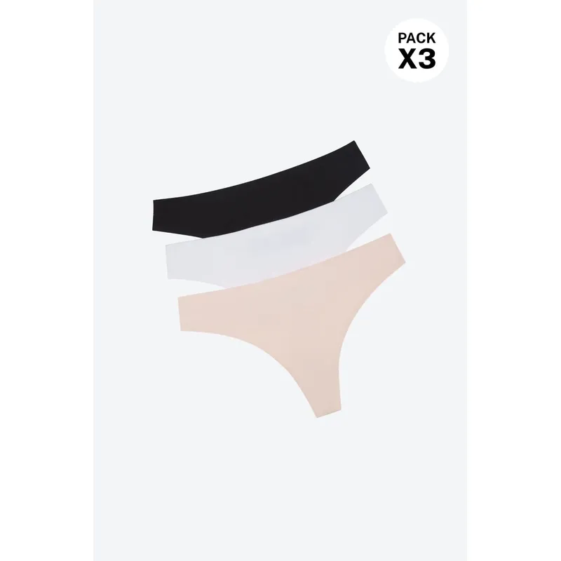 LILI PINK - Panty brasilera con talle bajo paquete x3 en microfibra