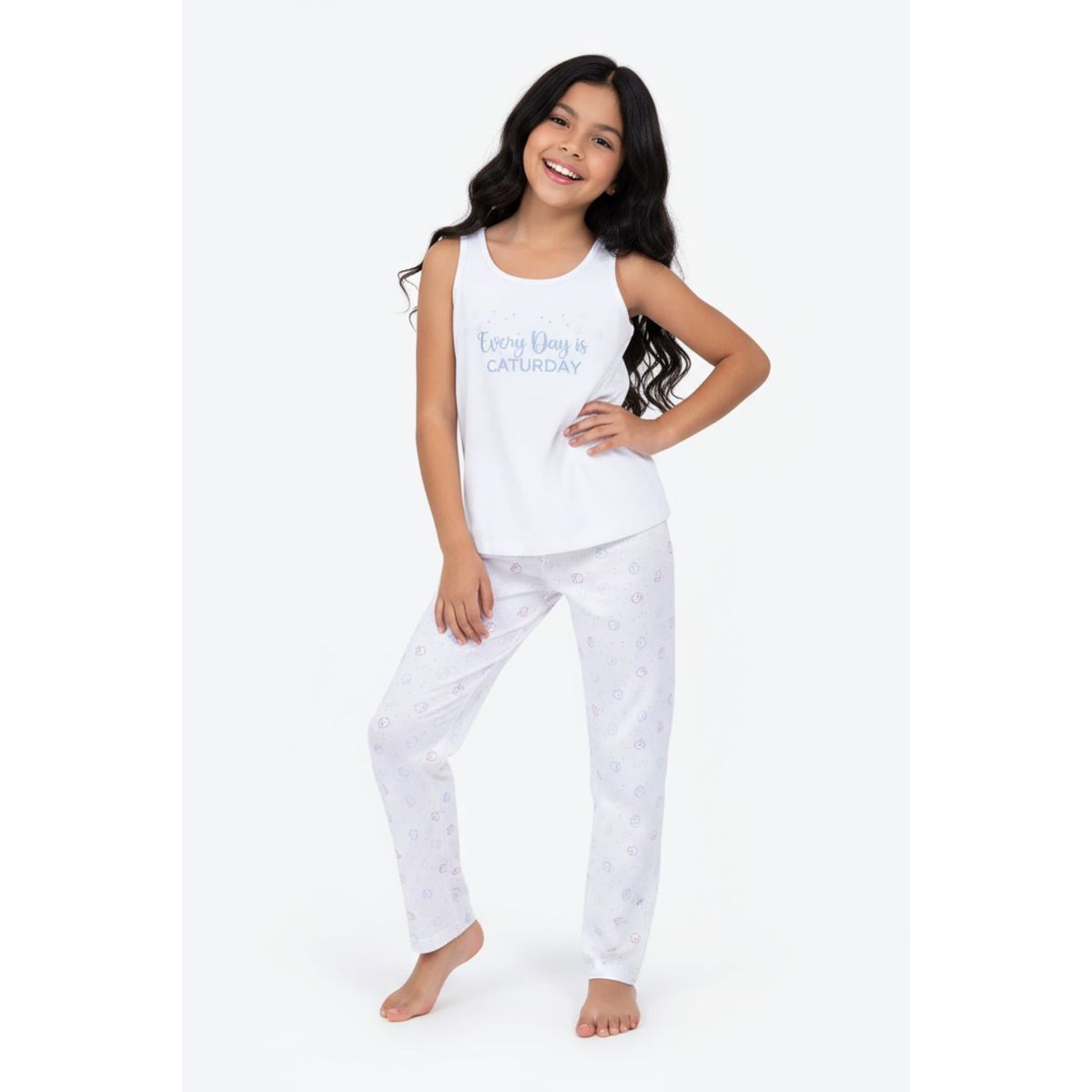 LILI PINK - Conjunto pijama para niña de 2 piezas confeccionado en algodón