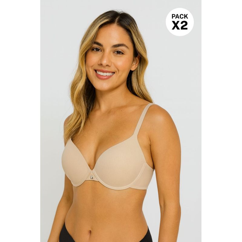 LILI PINK - Brasier tipo media copa paquete x2 en microfibra