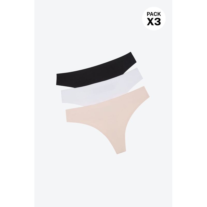 LILI PINK - Panty brasilera con talle bajo paquete x3 en microfibra