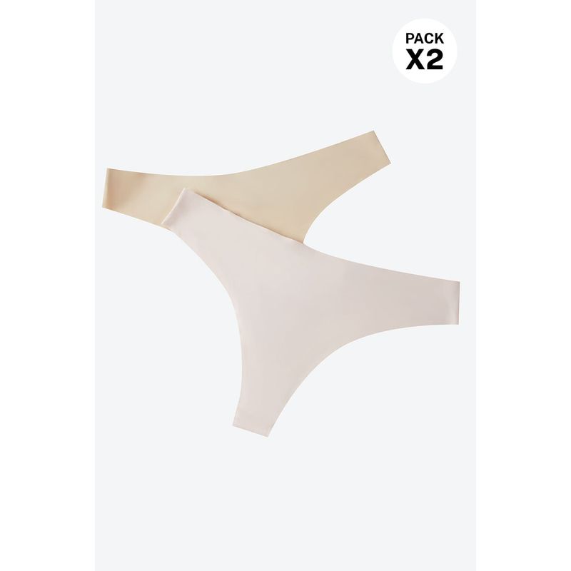 LILI PINK - Panty tipo brasilera termofusionado paquete x2