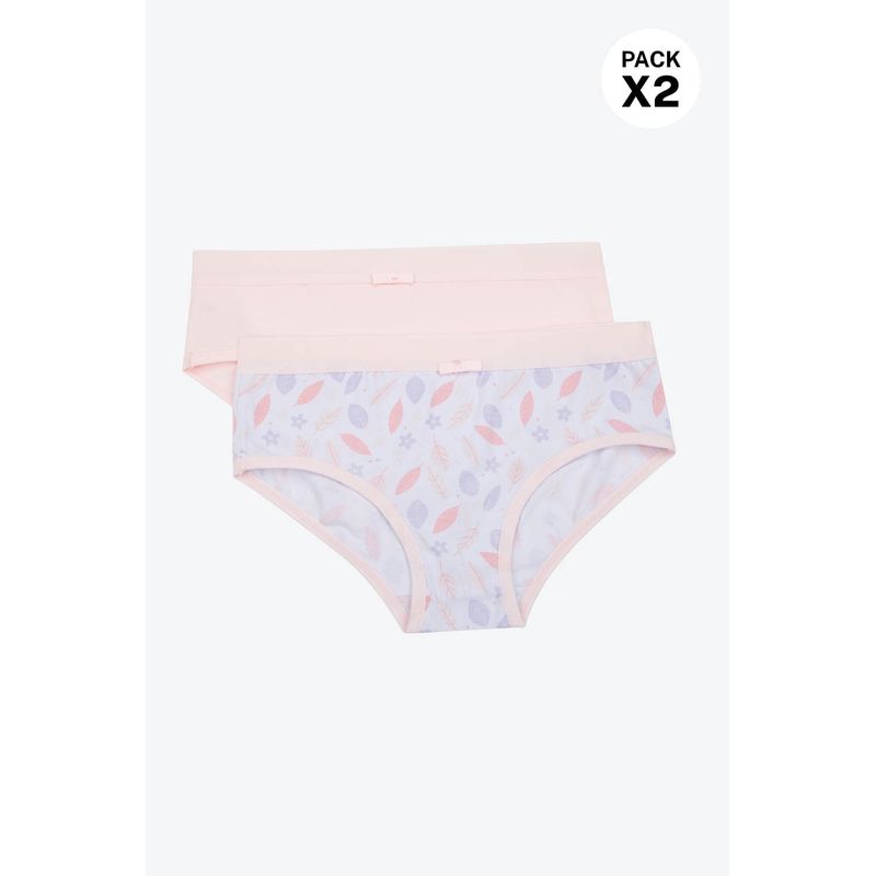 LILI PINK - Hipster para niña paquete x2 en algodón sueve