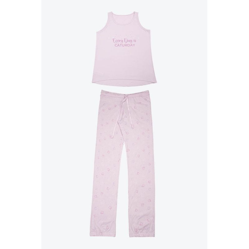 LILI PINK - Conjunto pijama para niña de 2 piezas confeccionado en algodón