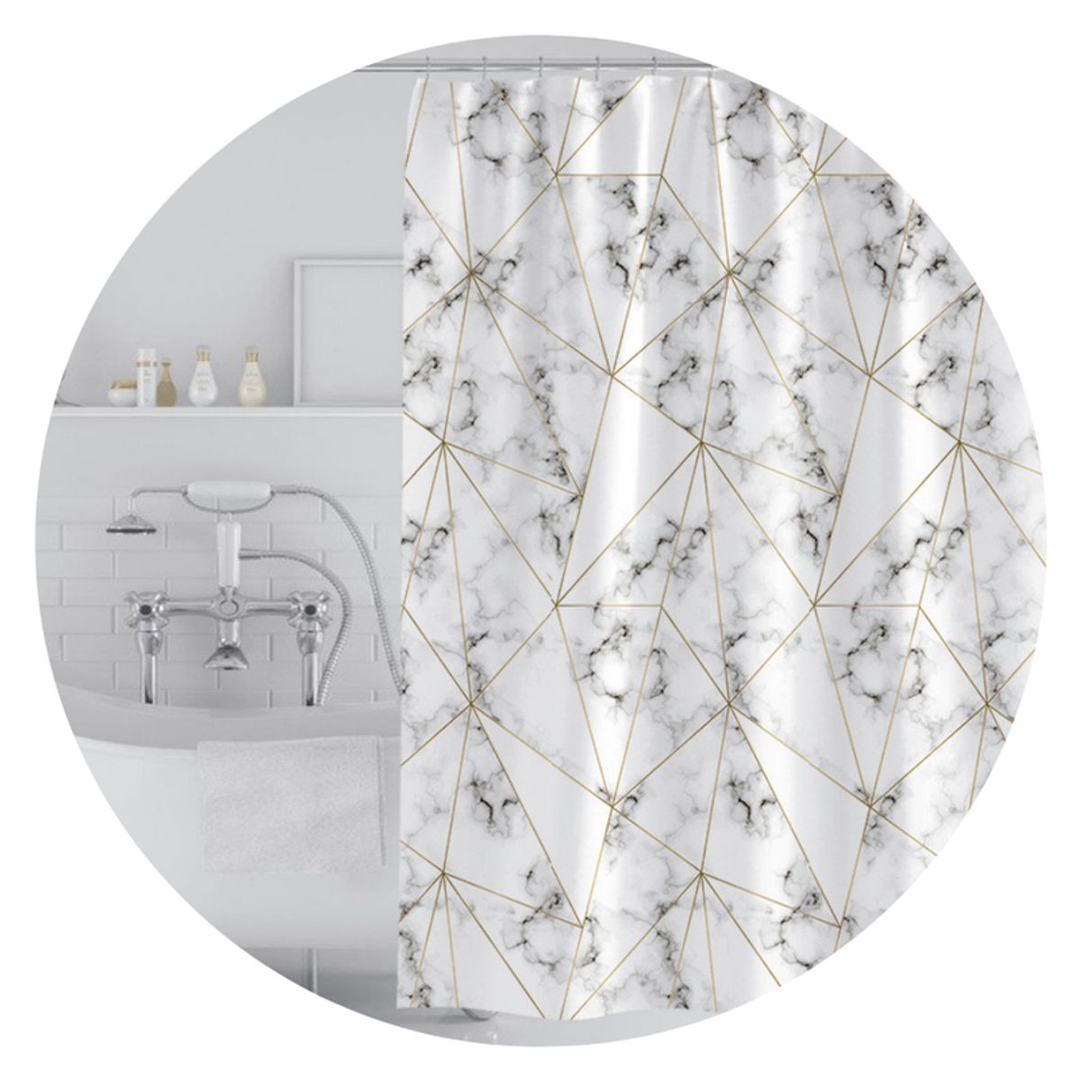 MULTIPLACE COLOMBIA - Cortina de Baño de Tela Impermeable 160x180 cm