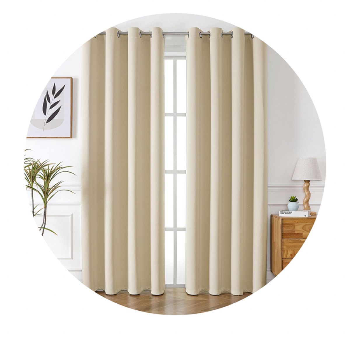 MULTIPLACE COLOMBIA - Cortina Blackout Tipo Lino Set de 2 Paños de 220 x 140 cm-