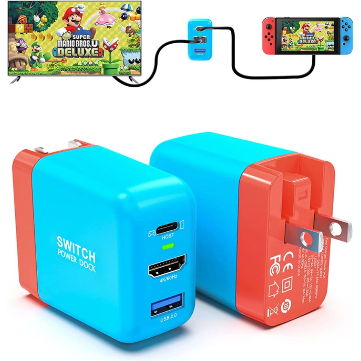 GENERICO - Dock y Cargador Para Nintendo Switch Mirabox 36W HDMI USB-C