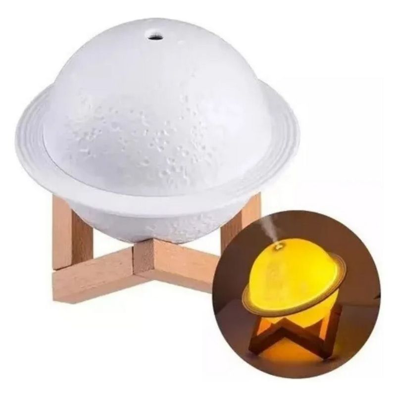 GRUPO B - Lampara Humidificadora Difusora de Aromas Saturno Luz Led con Base