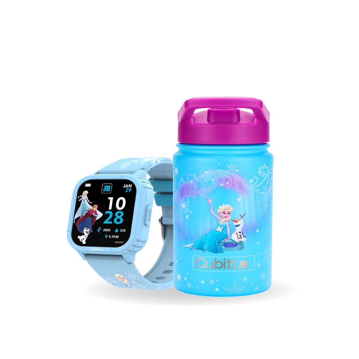 CUBITT - Combo De Niños Smartwatch + Termo Disney Jr X Cubitt Frozen Blue