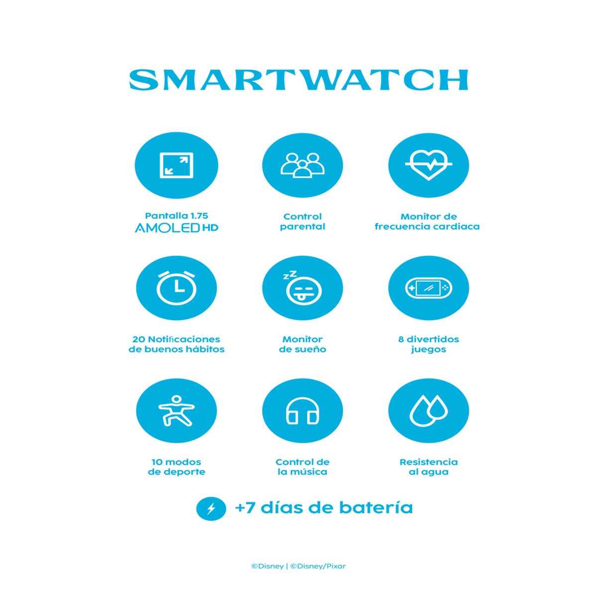 CUBITT - Combo De Niños Smartwatch + Termo Disney Jr X Cubitt Frozen Blue