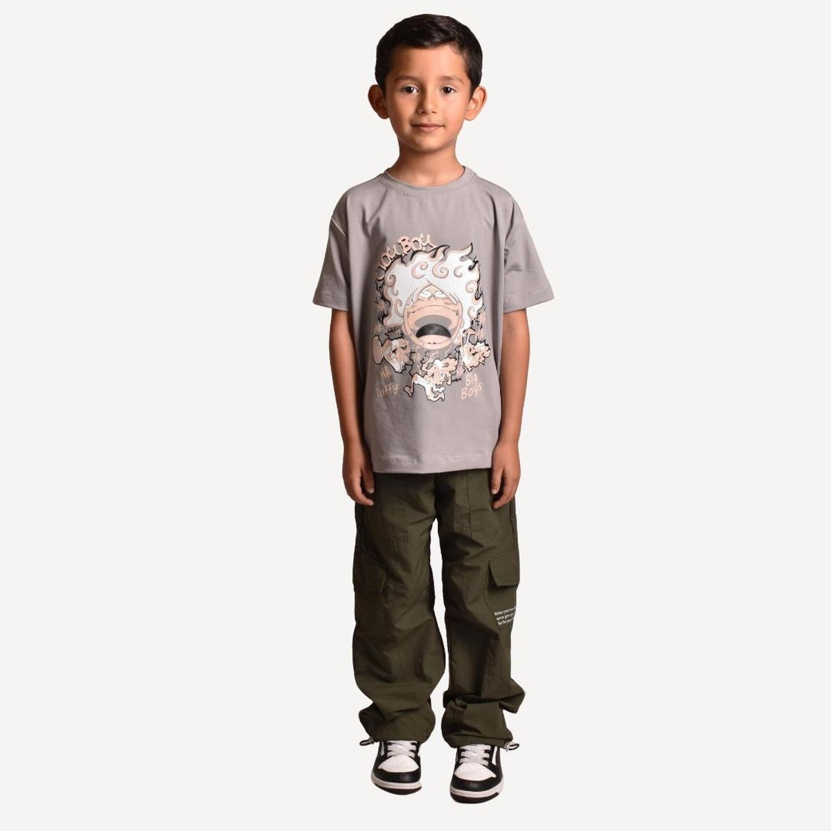 BIGBOYS - Camiseta Luffy Gris Niño