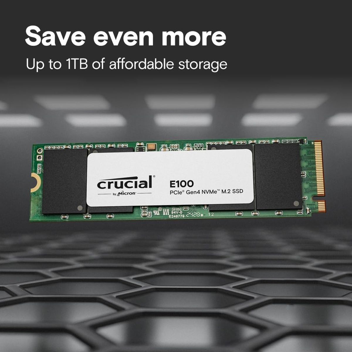 CRUCIAL - Unidad de Estado Solido Ssd M.2 1tb Crucial E100 Nvme Pcie 4.0