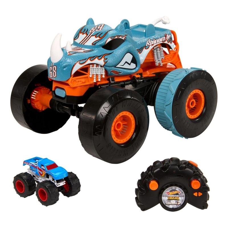 MATTEL - Vehículo Rc Hot Wheels Monster Trucks Rhinomite 2 En 1