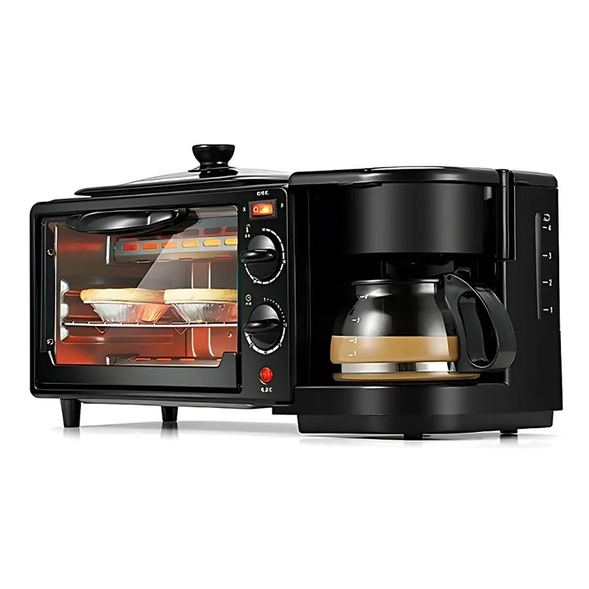 GENERICO - Horno Eléctrico Tostador Sokany Cafetera Parrilla 3 En 1