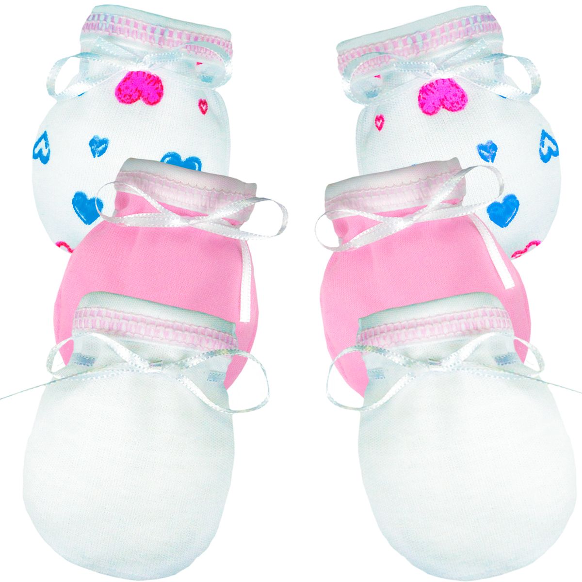 BABY KDS - Juego mitones x 3 para bebe niña glotoncitos - multicolor