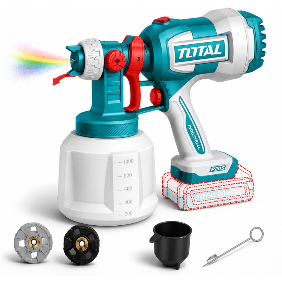 TOTAL - Pistola Pintar Inalambrica 800ml No incluye bateria ni cargador total