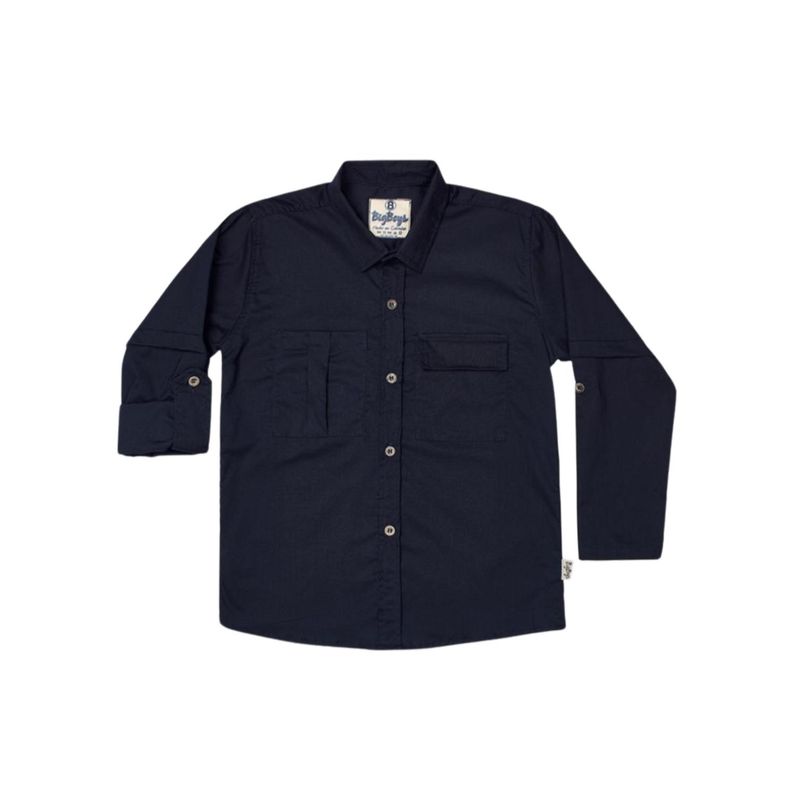 BIGBOYS - Camisa Manga Larga Travesia Azul Oscuro Niño