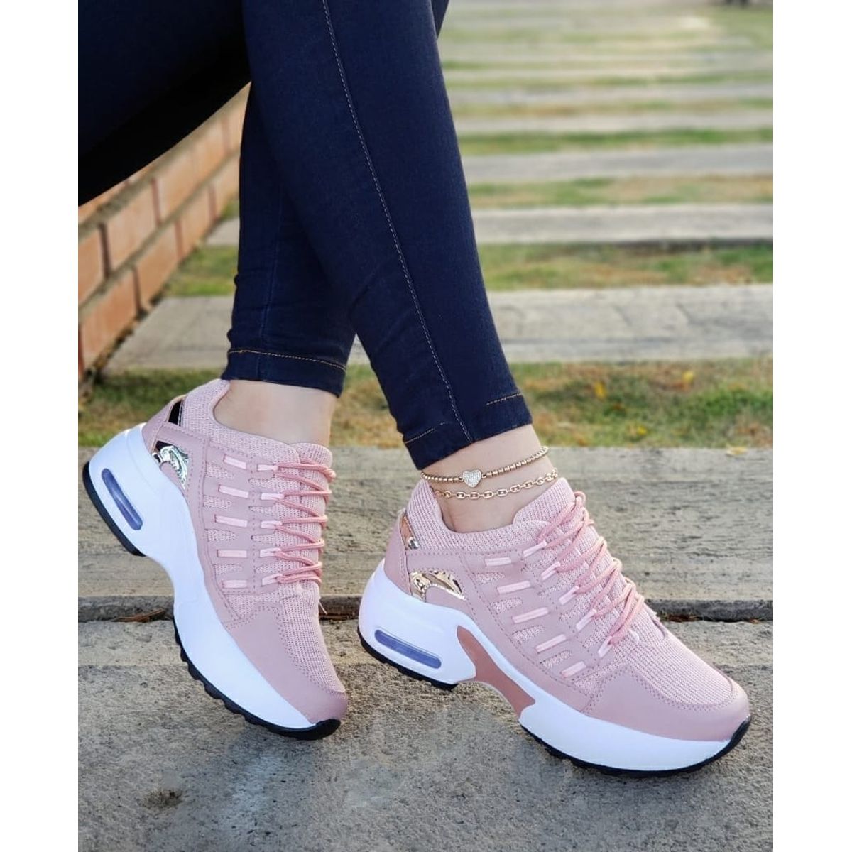 NACIONAL - Tenis Rosa Dama Zapatillas Zapatos Mujer Lindos Moda Casual