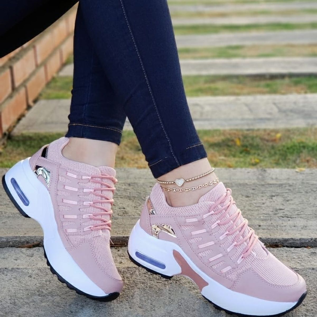 NACIONAL - Tenis Rosa Dama Zapatillas Zapatos Mujer Lindos Moda Casual