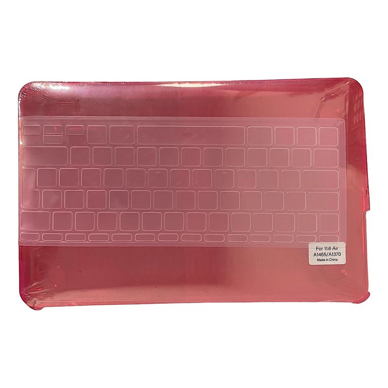 GENERICO - Carcasa Case Para Mac Air 11 A1465 Protector Teclado Español Rojo
