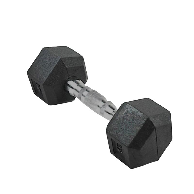 SPORTFITNESS - Mancuerna Hexagonal Encauchetada 5 Kg Entrenamiento