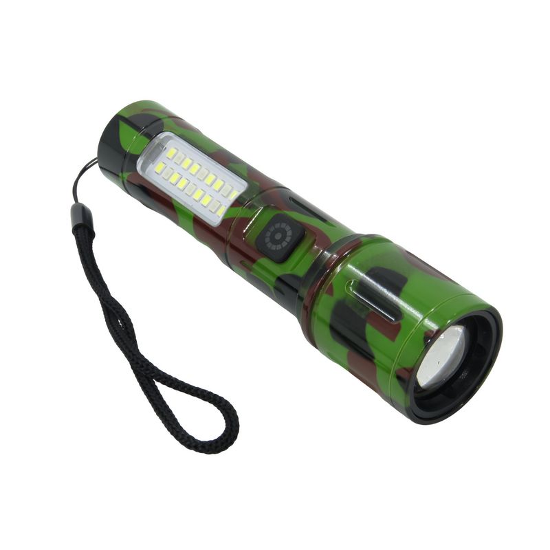 DAYOSHOP - Linterna Recargable Led Portable Camuflado Militar Doble Luz