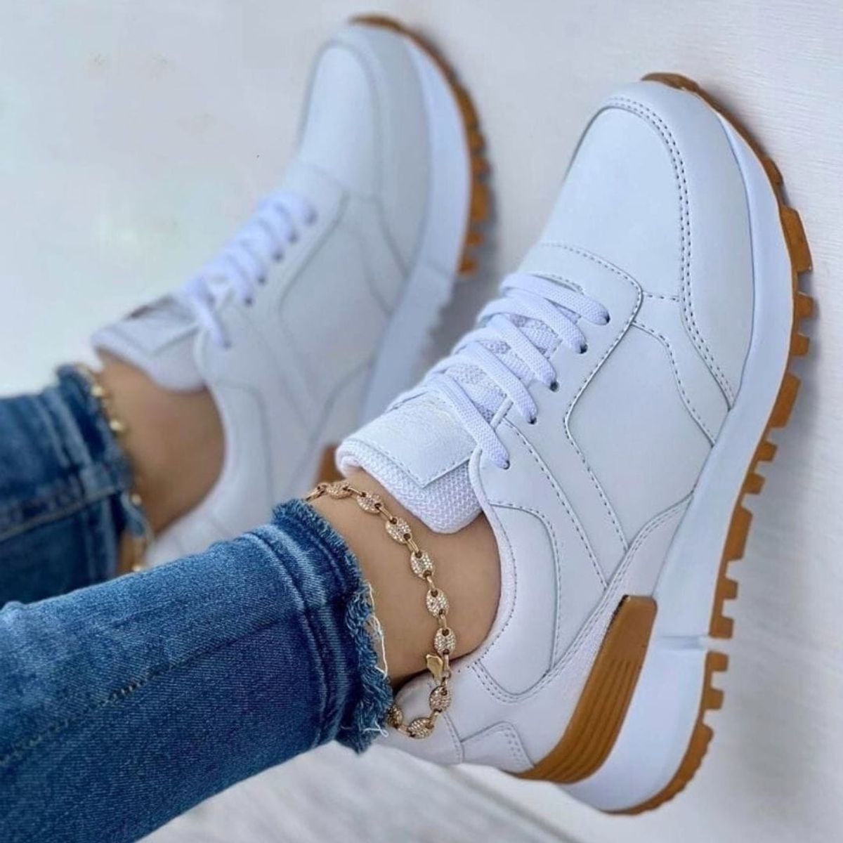 NACIONAL - Tenis Blanco Bellos Dama Zapatillas Zapatos Mujer Lindos Moda Casual