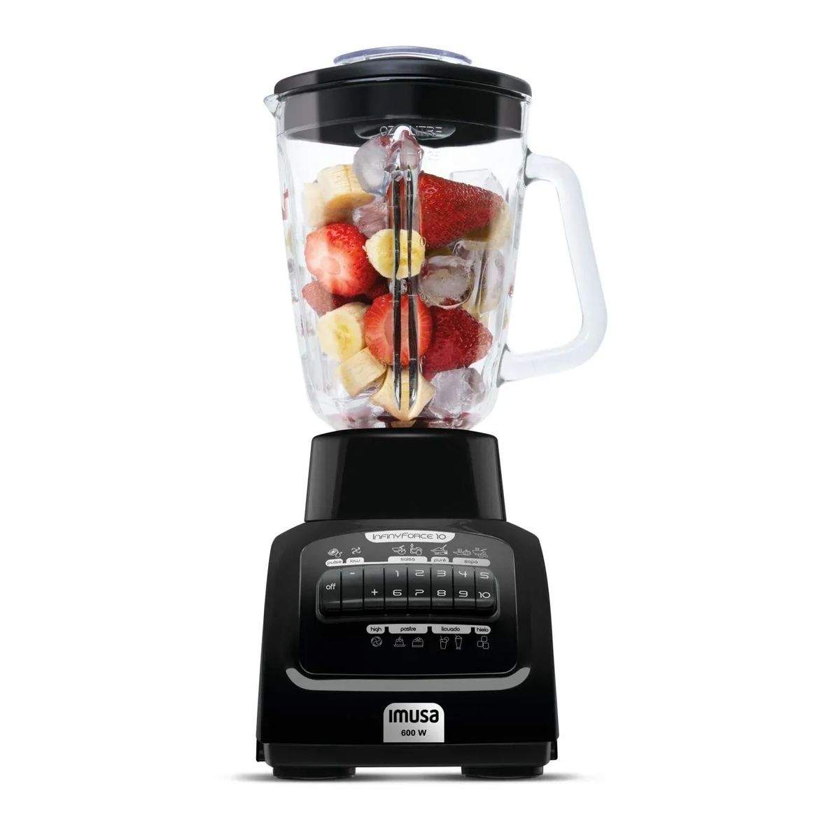 IMUSA - Licuadora Imusa Infiny Force 10 Vel Vaso de Vidrio 1,75 Litros