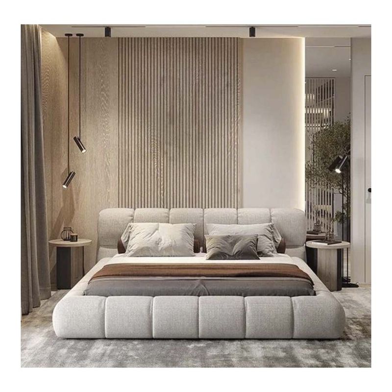 22 GRADOS DECORACION - Cama Cloud King size acolchada en tela