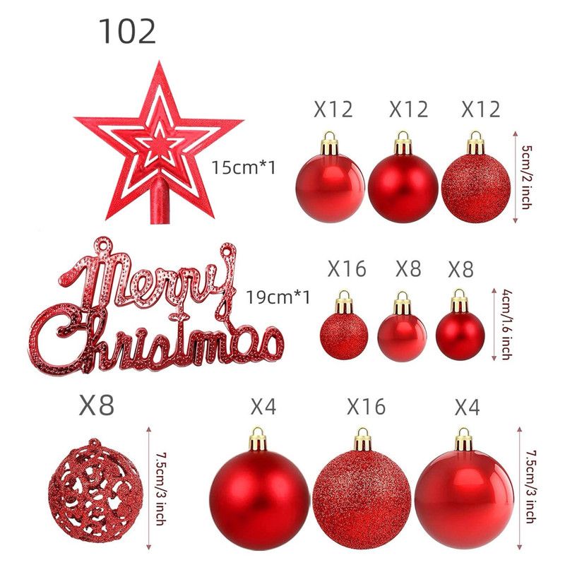MULTIPLACE COLOMBIA - Bolas de navidad Set de 102 Adornos Navideños